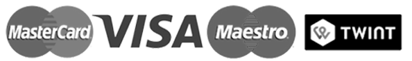 Liste des moyens de paiement accepté : Mastercard, Visa, Maestro, Twint