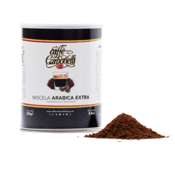 Boite de café arabica extra moulu de la marque Carbonelli