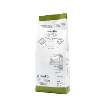 Verso des paquets de pâte de la marque Pasta Caccese